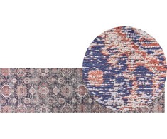 Beliani Medvilnės kilimas 80 x 300 cm mėlynai raudona KURIC Lumarko!