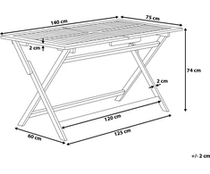 Beliani Medžio sodo lentelė 140x75cm CENTO (77022)