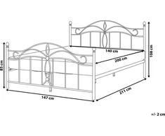 Beliani Metalinė lova ANTLIA 140 x 200 cm balta