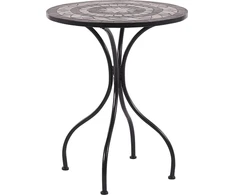 Beliani Metalinis sodo stalas 60 cm juodas CARIATI