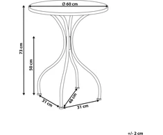 Beliani Metalinis sodo stalas 60 cm juodas CARIATI