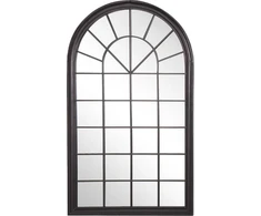 Beliani Sieninis veidrodis TREVOL 77 cm 130 cm metalinis juodas