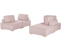 Sofa Beliani Modulinis 4 vietų poilsio komplektas TIBRO rožinės spalvos