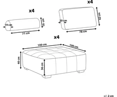 Sofa Beliani Modulinis 4 vietų poilsio komplektas TIBRO rožinės spalvos