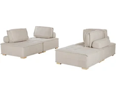 Sofa Beliani Moduulinis baldų komplektas 4 asmenims TIBRO šviesiai smėlio spalvos