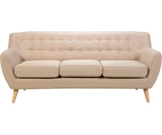 Beliani Trivietė sofa MOTALA, smėlio spalvos