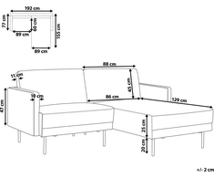 Beliani 2 vietų kampinė sofa BREDA tamsiai žalia kairinė