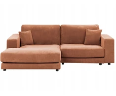 Beliani Trivietė kampinė sofa LOFOTEN ryškiai raudona, dešininė