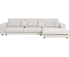 Beliani 5 vietu kampinė sofa LOFOTEN kreminės baltos spalvos kairinis
