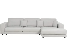 Beliani Kampinė sofa 5 asmenims LOFOTEN Šviesiai pilka Kairinė