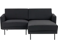 Beliani Kampinė sofa 2 asmenims BREDA, juoda, kairinė