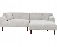 Beliani Trivietė kampinė sofa HOLT, šviesiai pilka, kairinės pusės