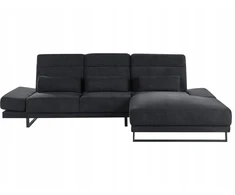 Beliani 4 vietų kampinė sofa IKAST juoda kairinė