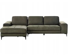 Beliani 4 vietų kampinė sofa KIRUNA, veliūras, tamsiai žalia, dešininė