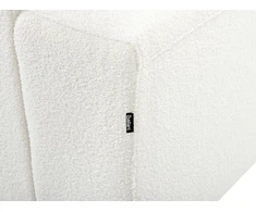 Beliani 4 vietų kampinė sofa LUNGO, „Boucle“ audinys, balta, su otomanu, kairinė