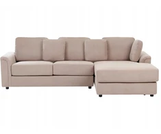Beliani 4 vietų kampinė sofa KOHLO smėlio/pilkos spalvos, kairinė