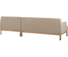 Beliani Trijų vietų kampinė sofa SOSJO, smėlio ir pilkos spalvos, kairinė