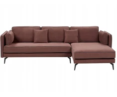 Beliani Kampinė sofa ALTAN, 3-vietė, bordo spalvos, kairinė