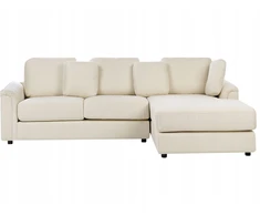 Beliani 4 vietų kampinė sofa KOHLO, šviesiai smėlio spalvos, kairinė