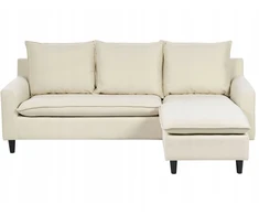 Beliani Trivietė kampinė sofa ELVENES, šviesiai smėlio spalvos