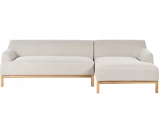 Beliani Trivietė kampinė sofa SOSJO, šviesiai smėlio spalvos, kairinė