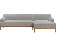 Beliani Trivietė kampinė sofa SOSJO šviesiai pilka kairinė