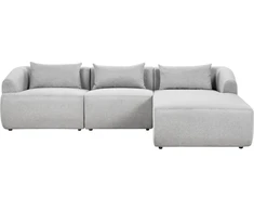 Beliani Trivietė kampinė sofa SVANSELE pilka, kairinė