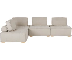 Beliani Modulinė kampinė sofa 4 asmenims TIBRO, dešininė, šviesi smėlio spalva