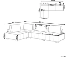 Beliani Modulinė kampinė sofa 4 asmenims TIBRO, dešininė, šviesi smėlio spalva
