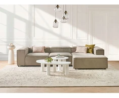 Beliani Keturvietė modulinė kampinė sofa ARDAL, kairinė, šviesiai ruda, velvetas