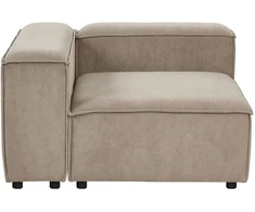 Beliani Keturvietė modulinė kampinė sofa ARDAL, kairinė, šviesiai ruda, velvetas