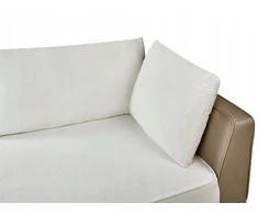 Beliani Trivietė kampinė sofa MYKEN kreminės baltos spalvos, dešininė