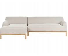 Beliani 3 vietų kampinė sofa SOSJO šviesiai smėlio spalvos, dešinė pusė