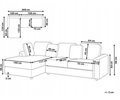 Beliani Kampinė sofa 4 asmenims KOHLO Šviesiai smėlio spalvos Dešininė