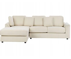 Beliani Kampinė sofa 4 asmenims KOHLO Šviesiai smėlio spalvos Dešininė