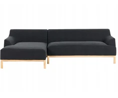 Beliani Trivietė kampinė sofa SOSJO, juoda, dešininė