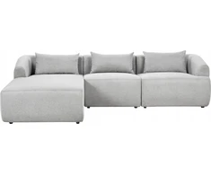 Beliani 3-vietė kampinė sofa SVANSELE šviesiai pilka dešininė