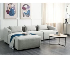 Beliani 3-vietė kampinė sofa SVANSELE šviesiai pilka dešininė