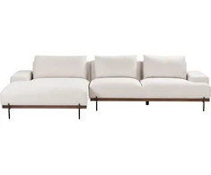 Beliani 4 vietų kampinė sofa MARIFERD šviesiai smėlio spalvos dešininė