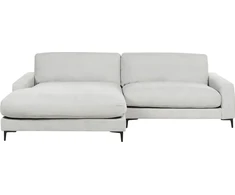 Beliani 3 vietų kampinė sofa MALOY, šenilas, šviesiai pilka, dešininė