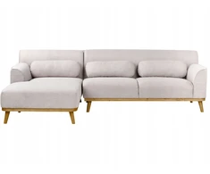 Beliani 3-vietė kampinė sofa SIMOS šviesiai pilka dešininė