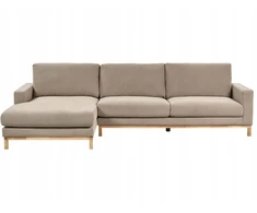 Beliani 4 vietų kampinė sofa SIGGARD smėlio ir pilkos spalvos, dešininė