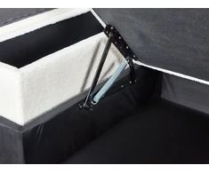 Beliani Išskleidžiama 3 vietų kampinė sofa HRISEY Boucle balta su daiktadėže, dešininė