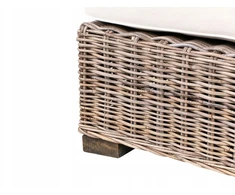 Lauko baldų komplektas Beliani Sodo kampinė sofa su pufu 5 asmenims RINELLA, pilkas ratanas
