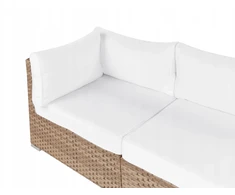 Lauko baldų komplektas Beliani Sodo kampinė sofa su staliuku 4 asmenims SANO dešininė natūralus technratanas modulinė