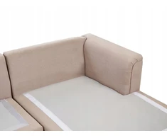 Beliani 4 vietų kampinė sofa KOHLO, smėlinės ir pilkos spalvos, su otomane, kairinė