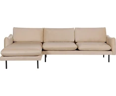 Beliani 4 vietų kampinė sofa VINTERBRO, veliūras, smėlinė, dešininė