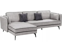 Beliani Trivietė kampinė sofa ALTAN, veliūras, šviesiai pilka, dešininė