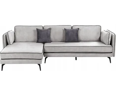 Beliani Trivietė kampinė sofa ALTAN, veliūras, šviesiai pilka, dešininė