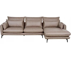 Beliani Trivietė kampinė sofa GALLO, eco zomšas, šviesiai ruda, kairinė